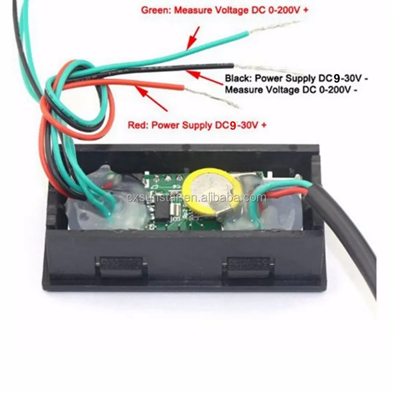 Mult-function 3 In Temperature Voltmeter Voltage Meter DC 12V 24V 0.56 Car Digital LED Display Gauge With Yellow