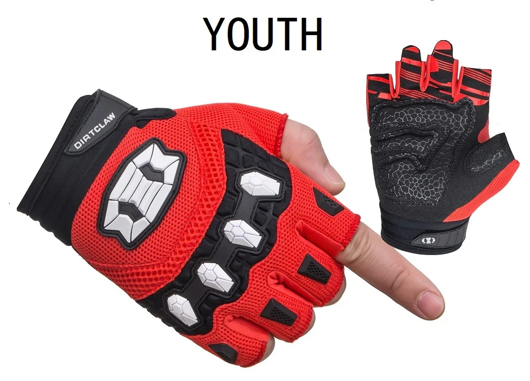 Seibertron Youth Dirtclaw Unisex BMX MX ATV MTB Road Racing Mountain Bicycle Cycling Off-Road Dirt Bike Gel Padded Gloves