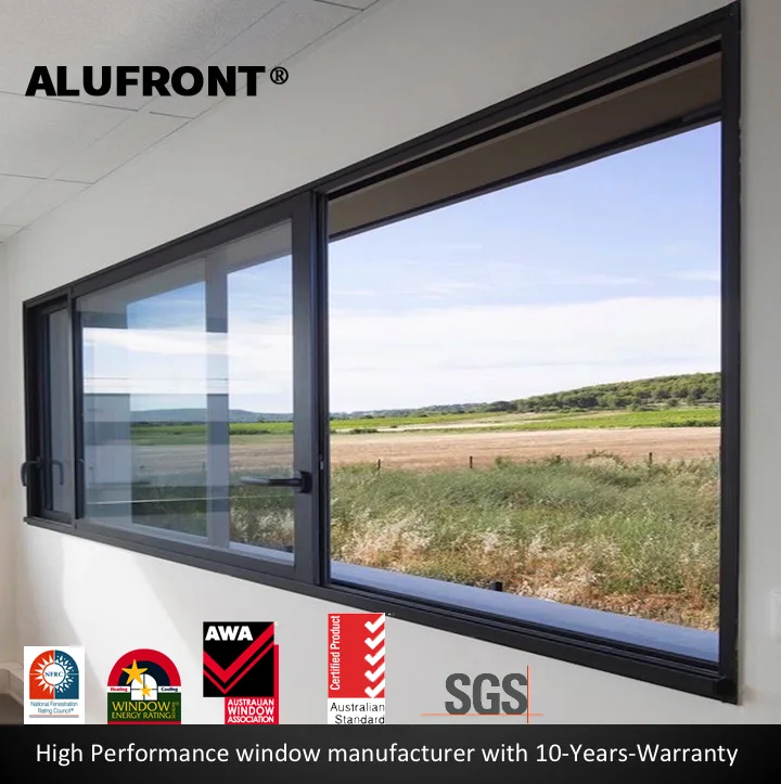German Design Black Slim Profile Aluminium Sliding window