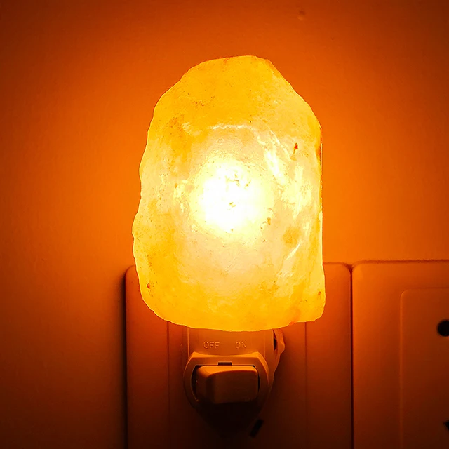 
Himalayan salt lamp night light natural rock style 360 degrees adjustable plug 