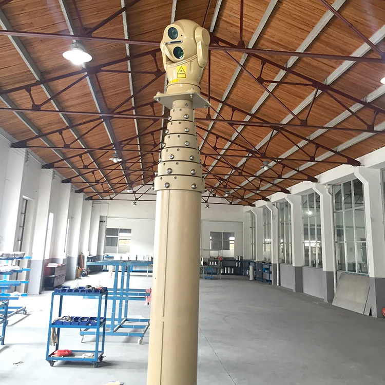 Pneumatic telescopic mobile tripod hard anodizing heavy pole mast locking solar