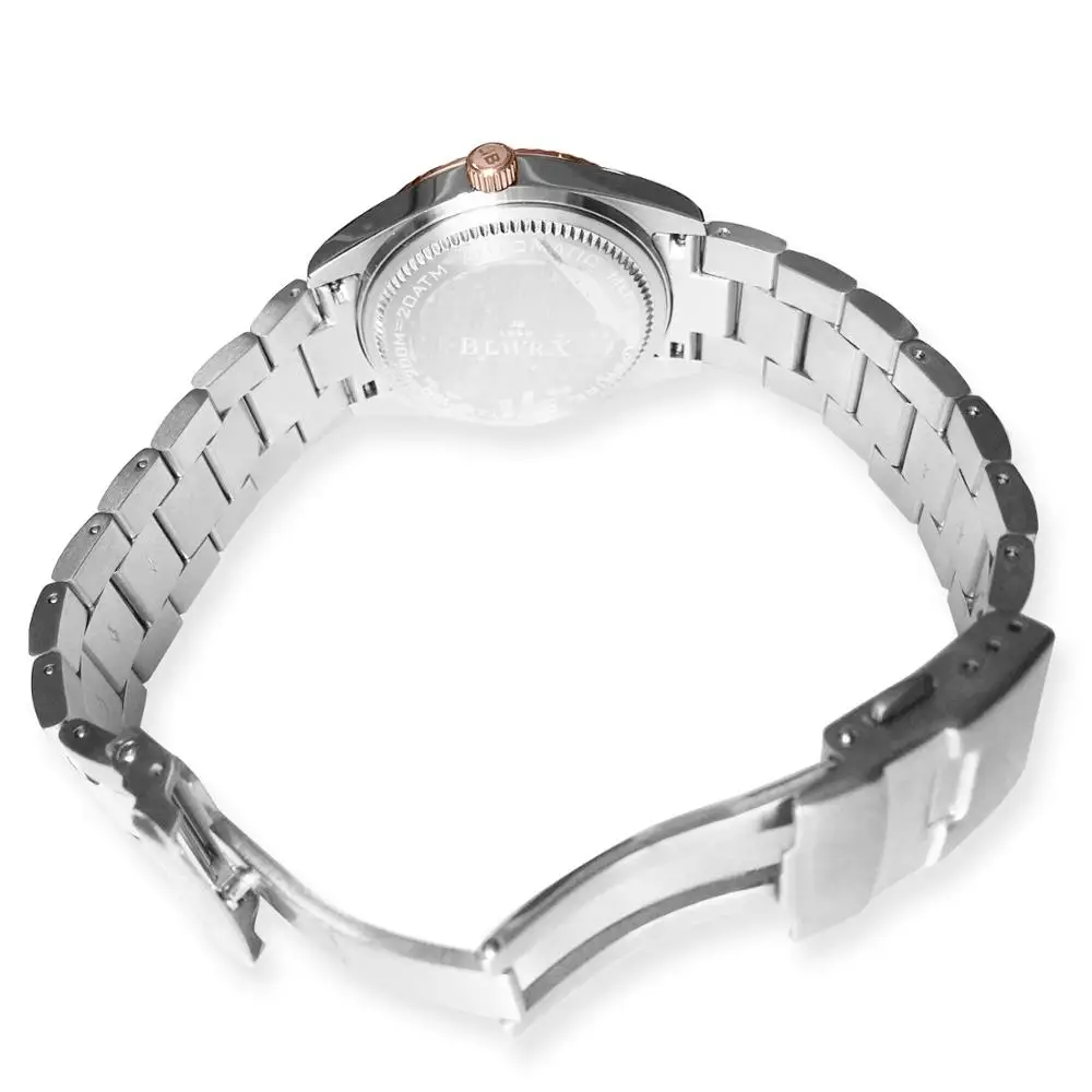 BLWRX diver rose gold watch black dial classic NH35 automatic sapphire glass