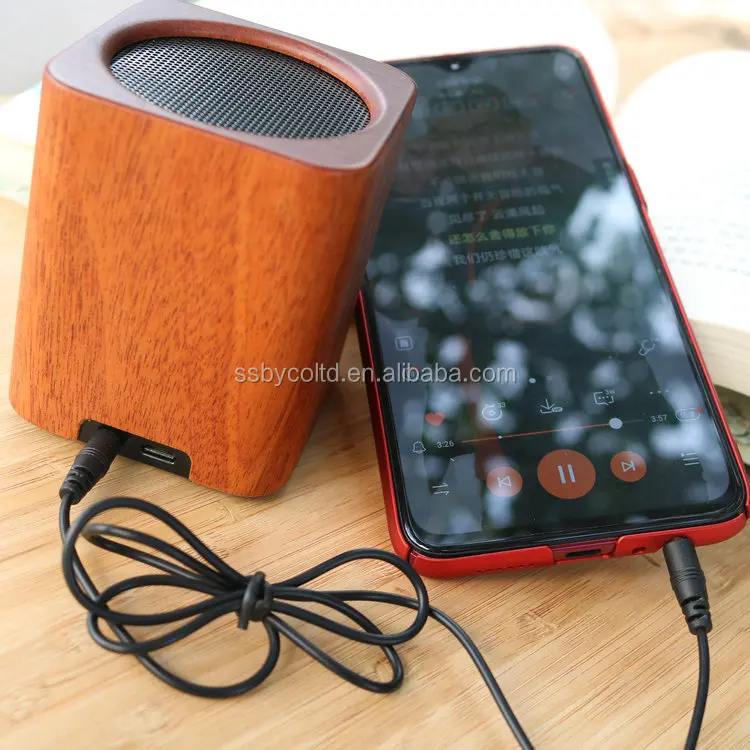 Wholesale custom factory environmental protection bamboo wood high quality /mini/ wired audio wooden HiFi speaker
