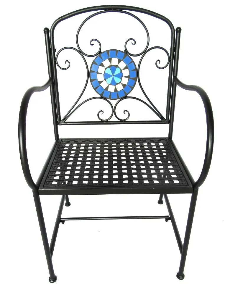 
2 seats wrought iron metal outdoor Mosaic Garden Bench 