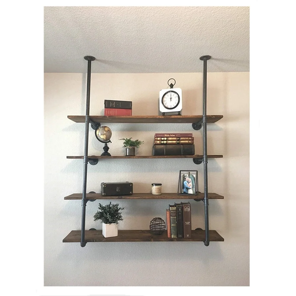 Промышленная настенная железная полка в стиле