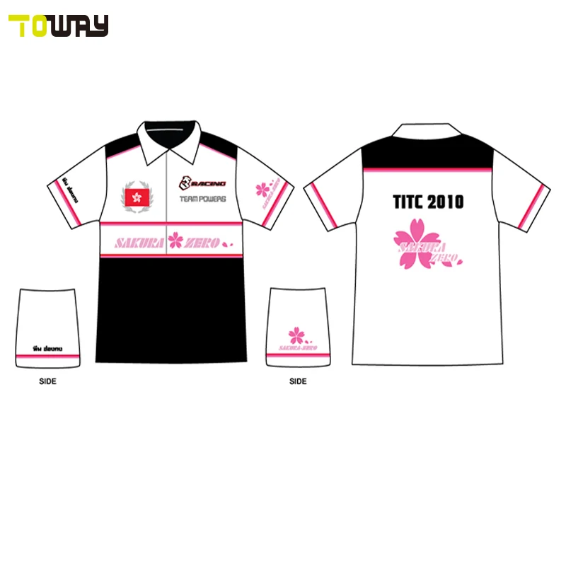 sublimation racing team polo shirt