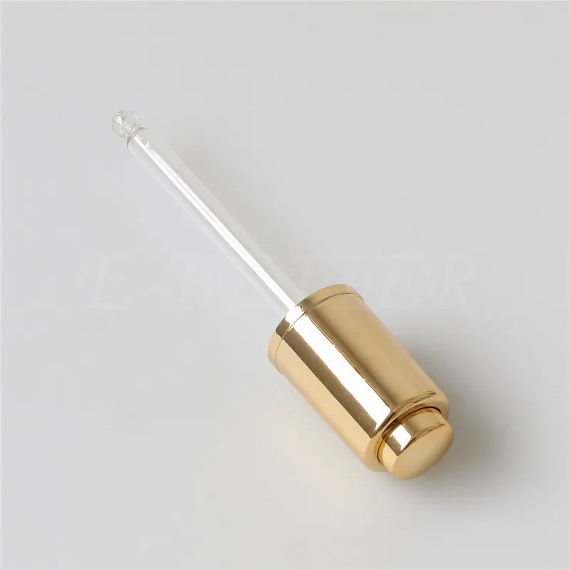 20/410 black luxury push button glass dropper cap