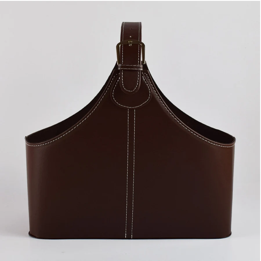 China Supplier  high-end PU Leather Christmas Gift Basket for Food