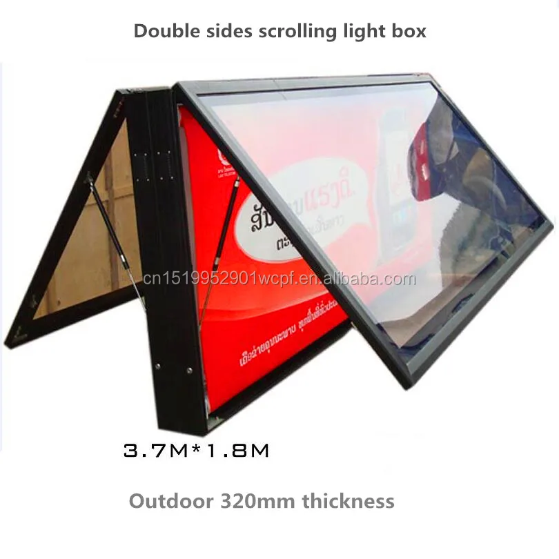 Aluminium Outdoor Double Sides Scrolling advertising Light Box LED Billboard with customized size