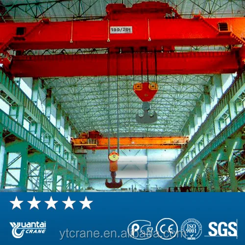 100 Ton Special High Lifting Capacity Overhead Crane Price Bridge Crane CE SGS ISO 19.5~35m 400/80t Yuantai -25~40 Celsius QU120