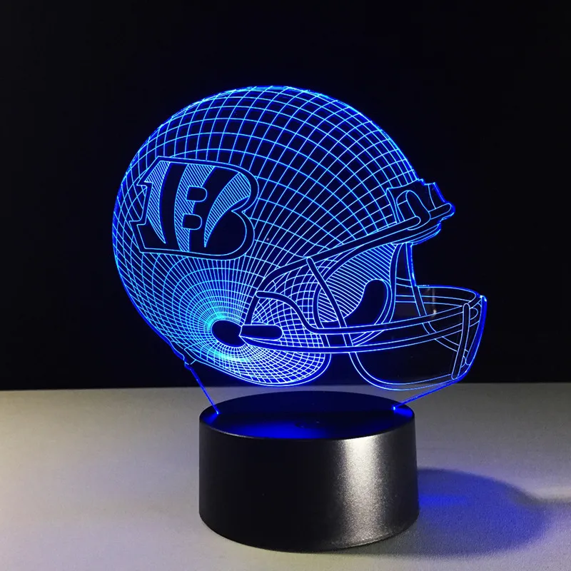 Cincinnati Bengals American Football cap helmet NFL 3D LED Color Changing Decor night light by Touch induction control