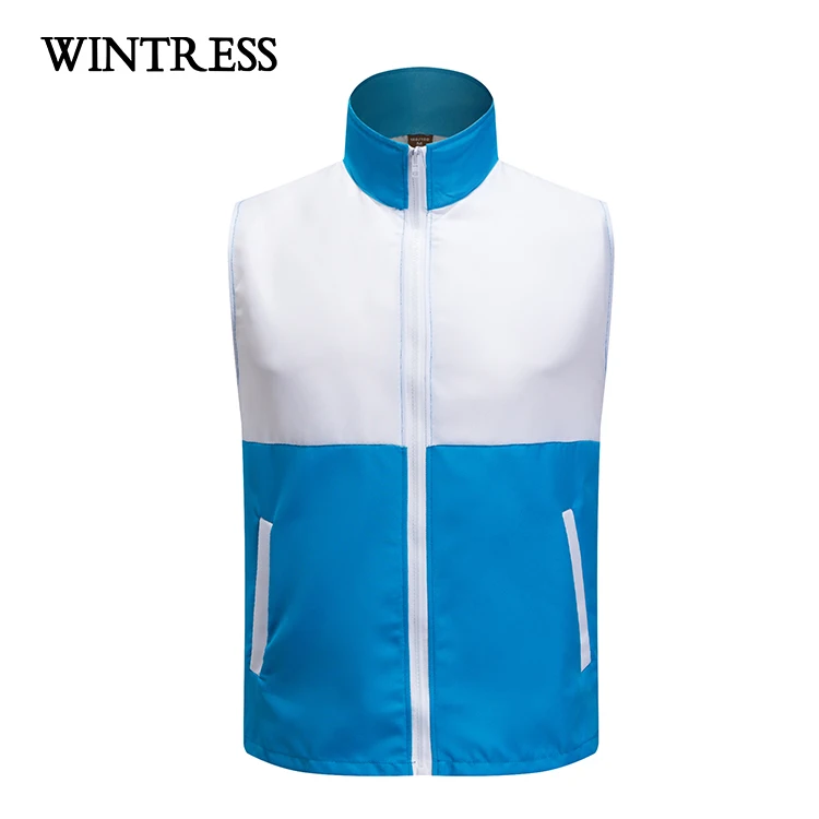 Cheap two tone volunteer vest custom unisex waistcoat screen printing