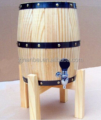 2024 FSC Certified 1.5L Wooden Stand Beer Barrels, Oak Barrel