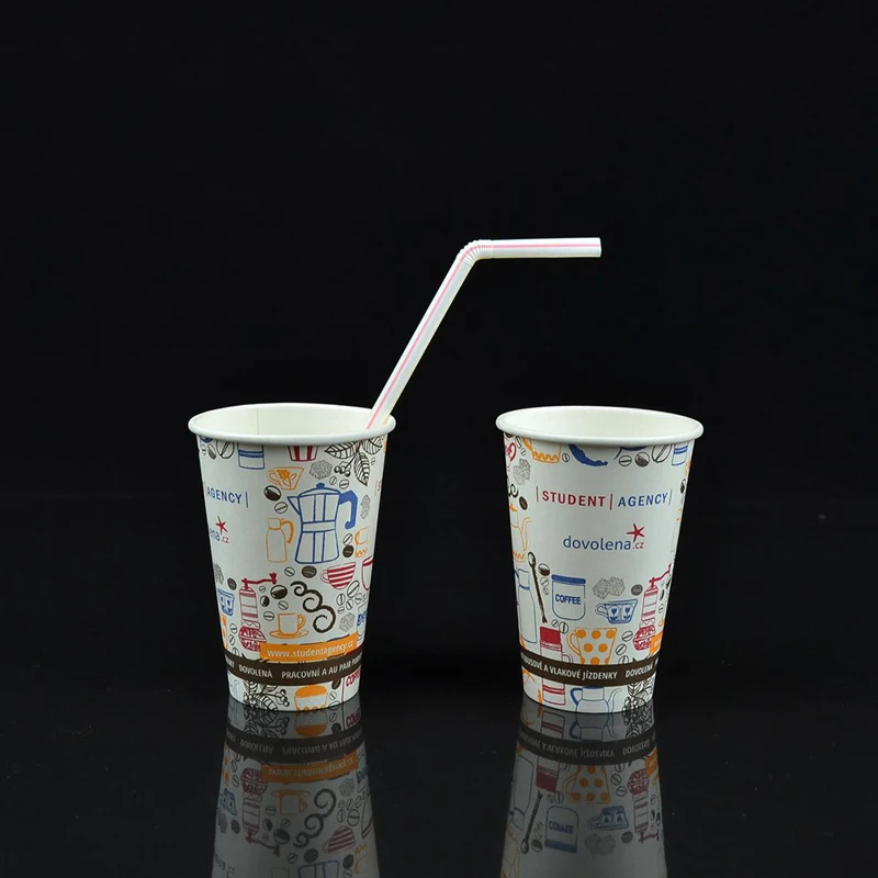 Double wall 12 oz hot disposable paper coffee cup with lid