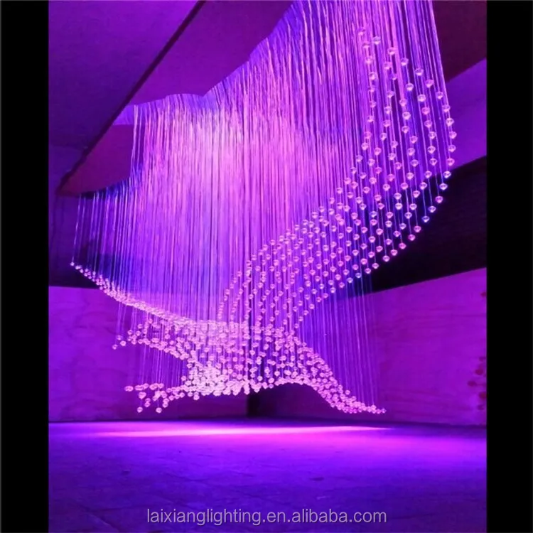 Hot sale 3D eagle chandelier RGB optic fiber light 7 colors for shopping mall club