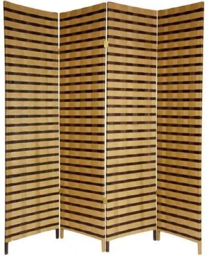 3 Panels Removable Sliding Wall Wooden Carved Room Divider