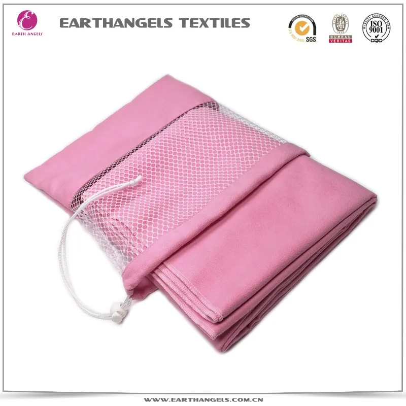 Абсорбирующее и быстросохнущее замшевое дорожное пляжное полотенце из микрофибры с сетчатой сумкой