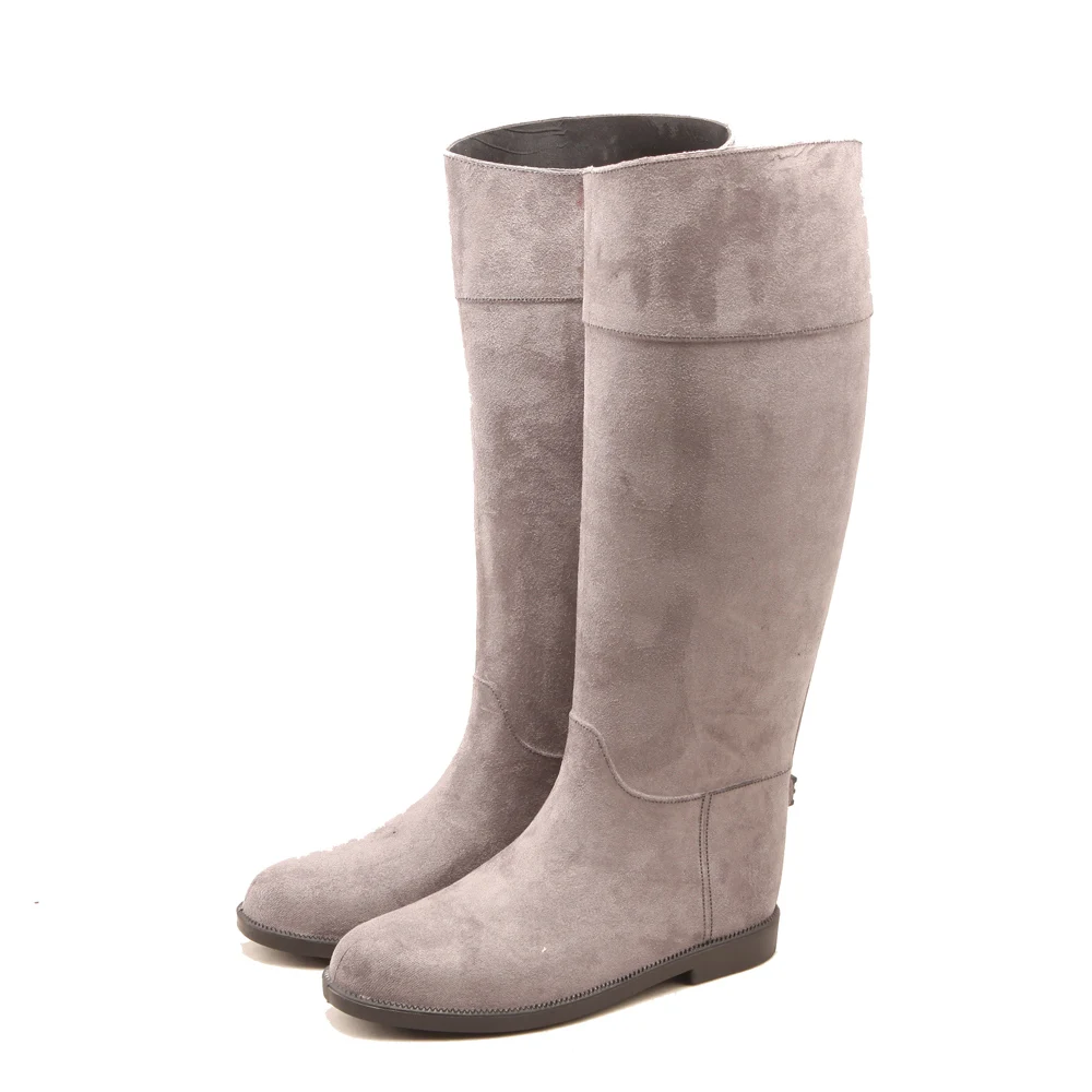 
High quality PVC ladies high suede warm high tube women rain boots 