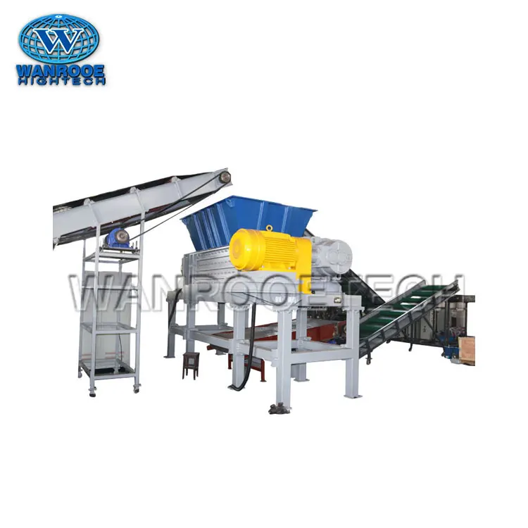 100-1000kg/h Waste Tire Shredder Rubber Shredder Machine Tyre Recycling Plant