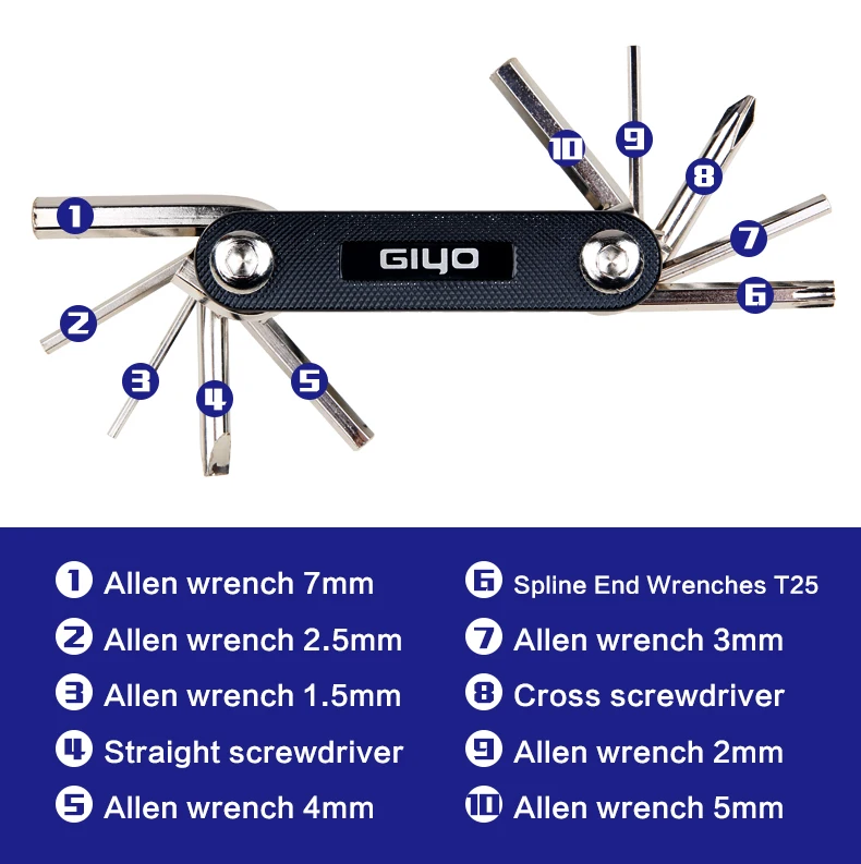 GIYO Professional Motor Bike Service Tools For Bicycle Tools Repair Kit