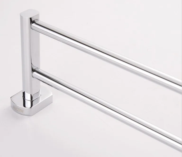 
wall mounted hotel style bathroom chrome plated stainless steel double heated towel rail 