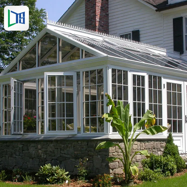 aluminum alloy garden house homely house prefab glass conservatory double storey glass extension