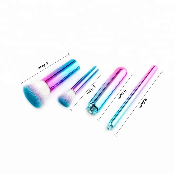 
New Arrivals Top Quality Bristles Detachable Gradient Plastic Makeup Brush Set 