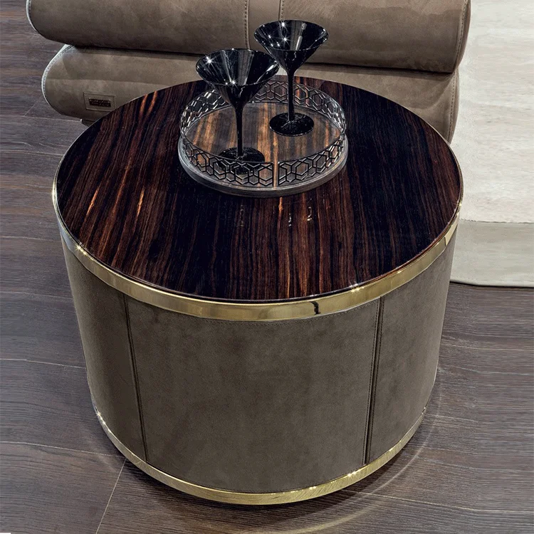 Corner side table with storage space solid wood small round tables for living room wholesale foshan factory