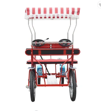 manufacturer suply 2PERSONS   4 WHEEL  SURREY BIKE WITH LED LIGHTS SURREY QUADRICYCLE