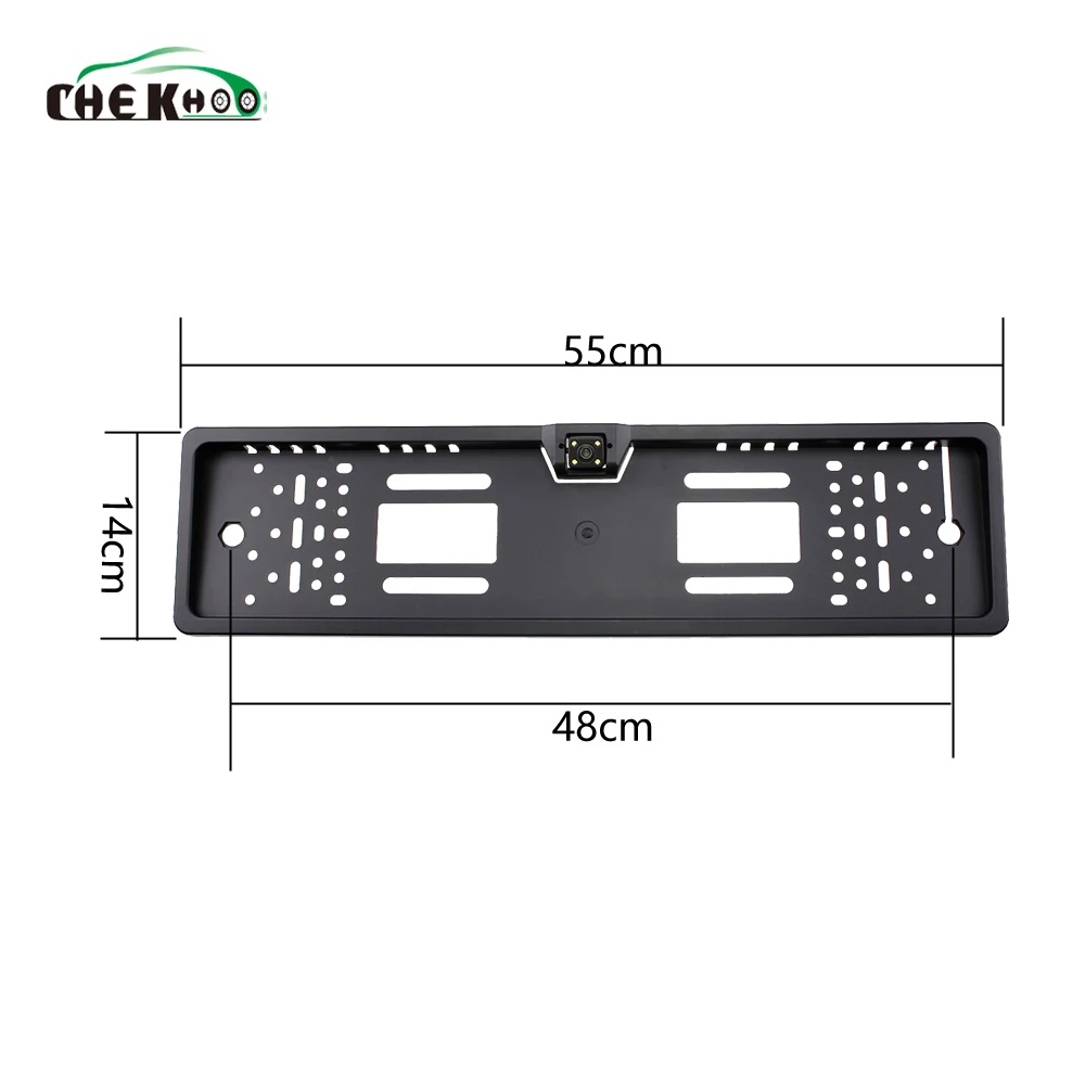 EU European License Plate Frame Car Rear View Camera Waterproof Night Vision Reverse Backup Camera 4 LED light