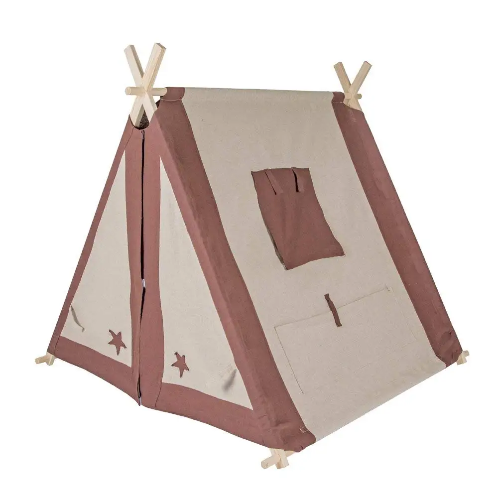 Классическая палатка вигвам из натурального льна для использования в помещении и на улице
