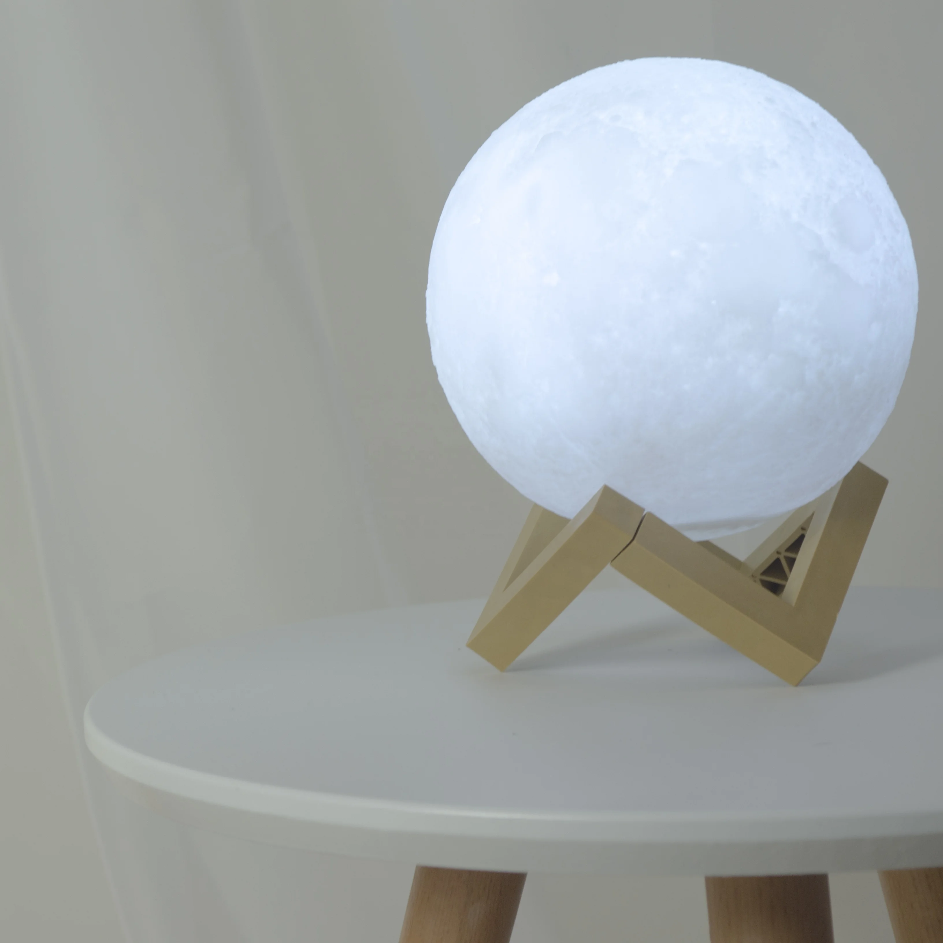 8CM Color Change Touch Switch Earth Night Light 3D Print Moon Lamp Holiday