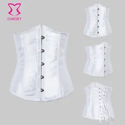 2686A Satin Underbust Back Lace Up Closure Front Buckle Steel Bone Steampunk Guangzhou Factory Wholesales Pricing For Women