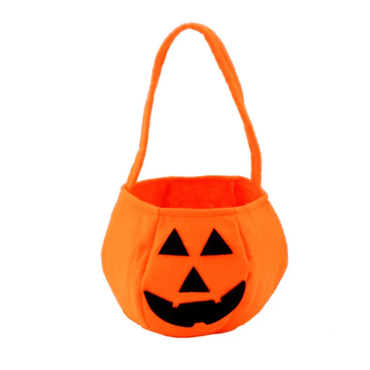 
cute non woven fabric pumpkin tote bag halloween candy bag 