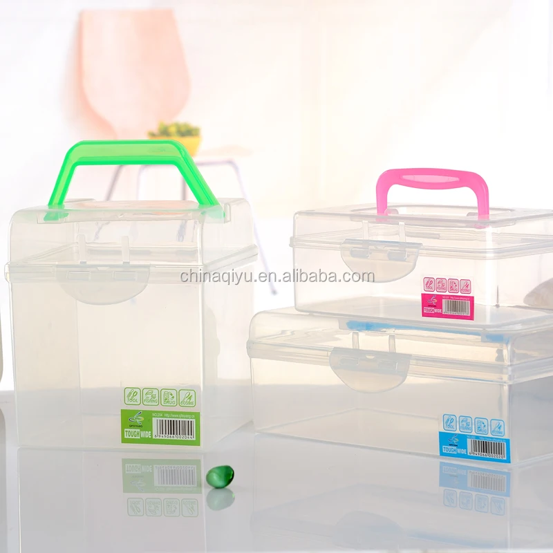 
Food grade plastic medical storage box tools container with handle 