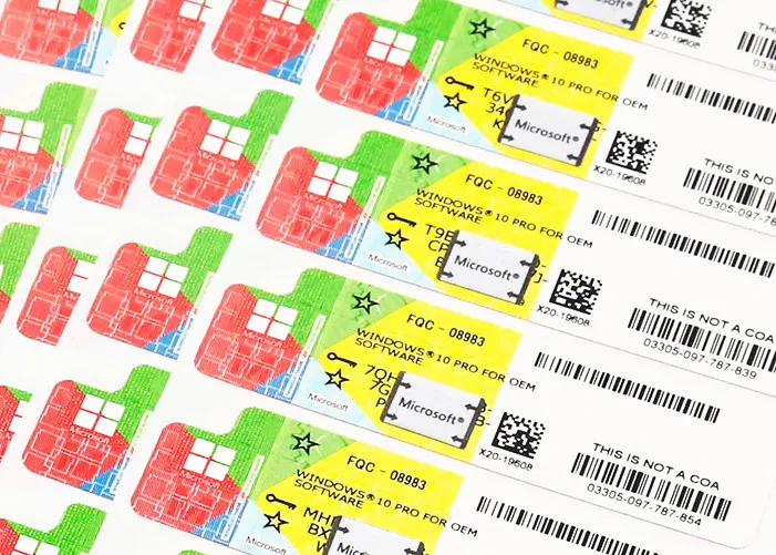 
DHL free shipping Microsoft Windows 10 Professional FPP Licence Key with COA Sticker Win Pro 10 64 Bit 32 Bit Computer software 