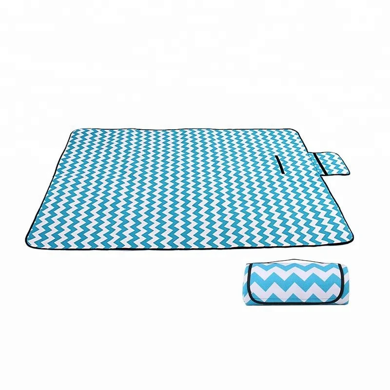 2019 New Foldable Canvas Beach Mat Sand Proof Custom Waterproof Picnic Blanket