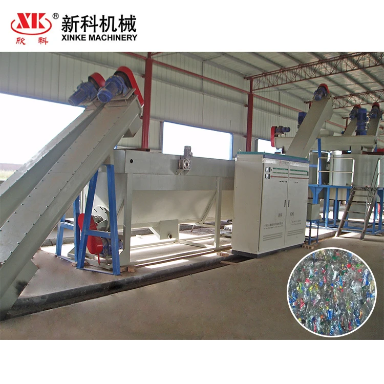 Waste plastic recycling line PET bottle flakes crushing washing production line