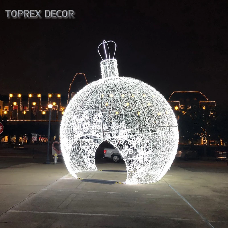 TOPREX 6m giant outdoor led  Christmas baubles  Sphere ornaments balls for holiday commercial displays
