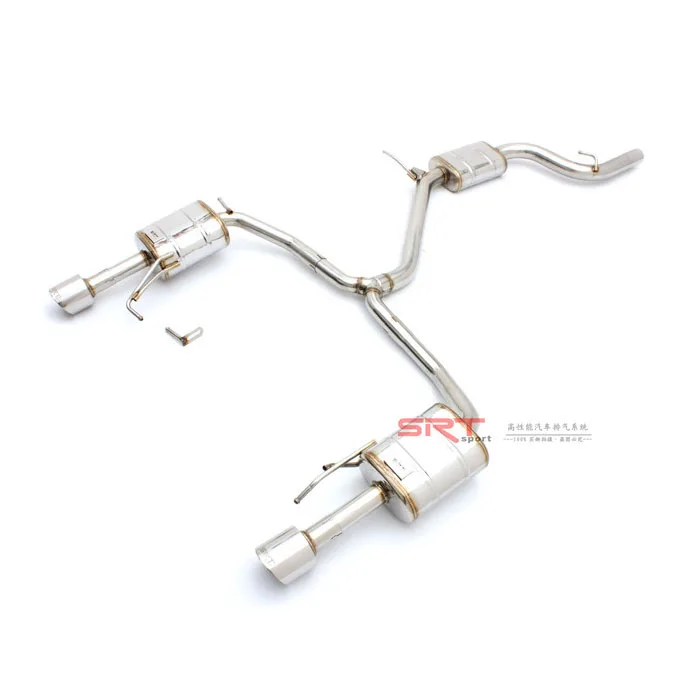 super racing tailpipe flexible exhaust pipe for Volkswagen CC single outlet cat back with quad double tip