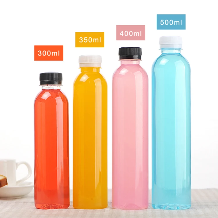 Round Pet Clear 300Ml 350Ml 400Ml 500Ml Ball Shape Empty Fruit Juice Bottle With Screw Cap