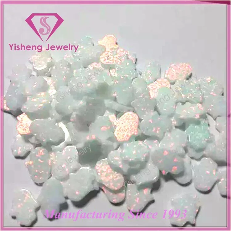 Customized Synthetic Opal Hamsa Heat-Resistant Mystic Fire Lab Created Plastic Gemstone Jewelry White/Pink/Blue Diamond Green
