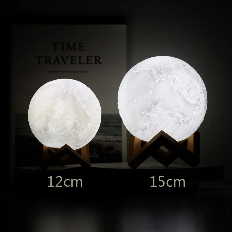 Cheap Price Portable Sensor Touch Slap Electric LED White 3D Print Moon Lamp for Room Decoration