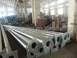 Hexagonal Galvanized  Pole Highway Light Poles for Solar Street Light