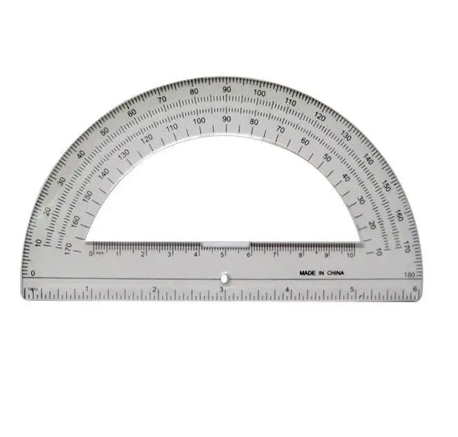 180 degree Desktop Protractor Ruler Plastic Protractor Rulers