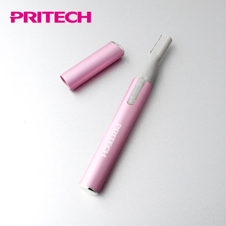 Недорогой Модный женский электрический триммер для бровей PRITECH на батарейках