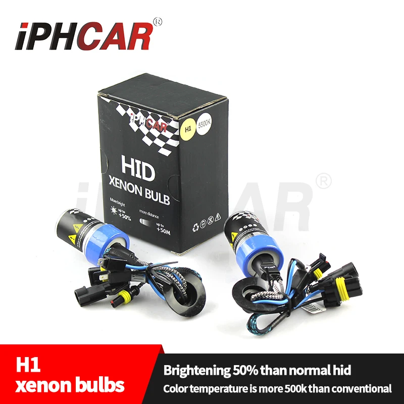 iPHCAR Hid Xenon Bulb 5500K Quick Start Bulb for Headlight Auto Accessories