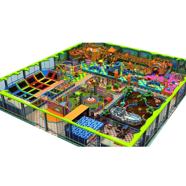 Professional soft playground indoor commercial kids indoor playground with trampoline equipment