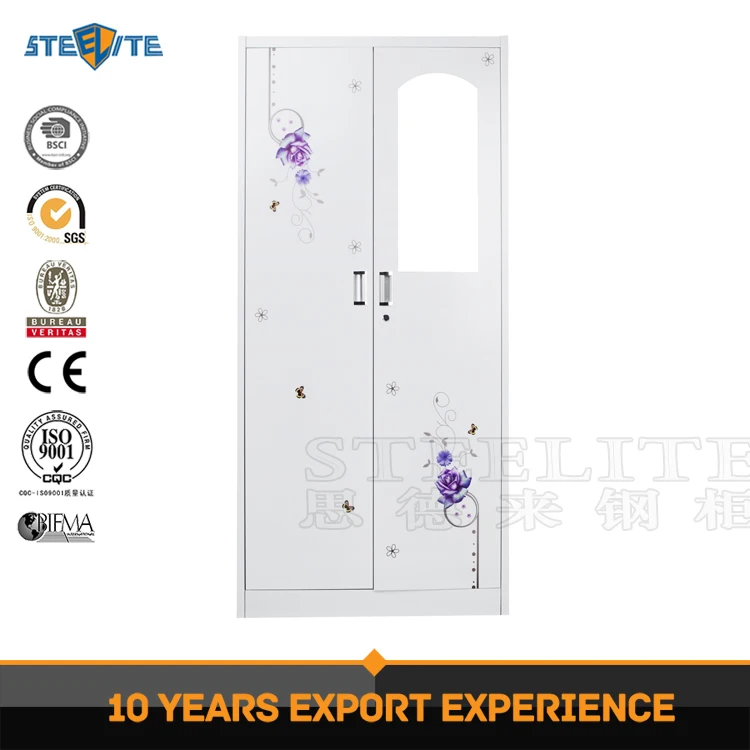 
modern new style bedroom steel almirah armoir garderobe metal wardrobe 