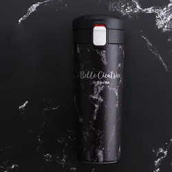 Stainless Steel Double Wall Mrable Pattern Coffee thermos